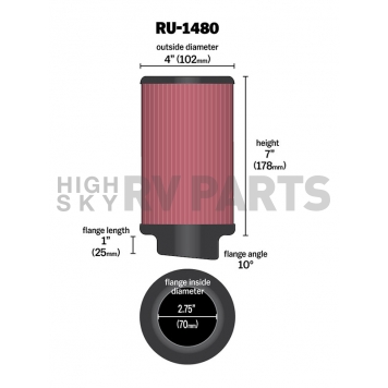 K & N Filters Air Filter - RU-1480-1