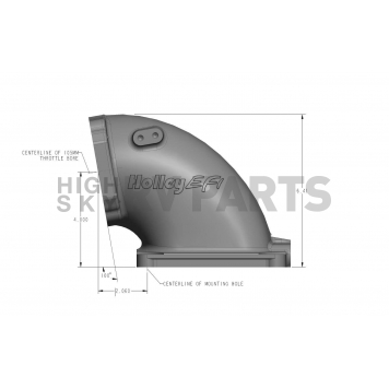 Holley Performance Throttle Body Intake Elbow - 300-248BK-7