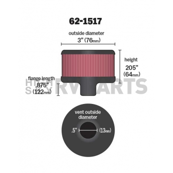 K & N Filters Crankcase Breather Filter - 62-1517-1