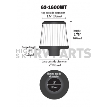 K & N Filters Crankcase Breather Filter - 62-1600WT-1