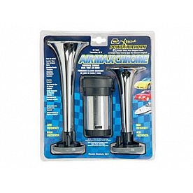 Wolo MFG Air Horn - Chrome Plated -  Round Trumpet Dual Tone - 403