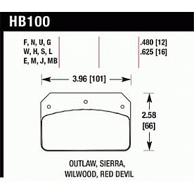 Hawk Performance Brake Pad - HB100J.480
