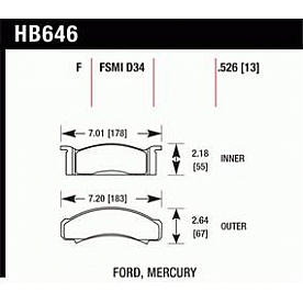 Hawk Performance Brake Pad - HB646F.526