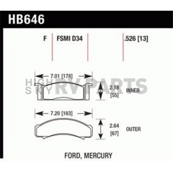 Hawk Performance Brake Pad - HB646F.526