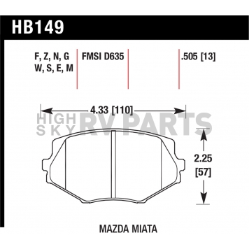 Hawk Performance Brake Pad - HB149F.505-1