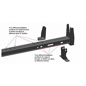 Black Horse Offroad Ladder Rack - 150 Pound Capacity Aluminum - TRNRG01