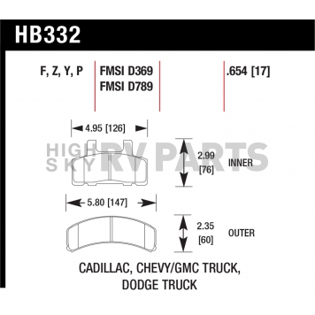 Hawk Performance Brake Pad - HB332Y.654-1