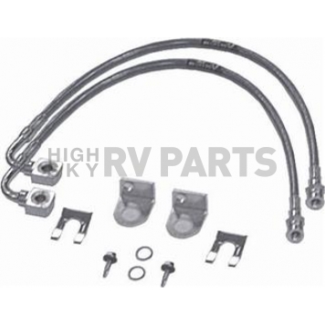Rubicon Express 24 Inch Front Brake Line Set Stainless Steel - RE15301