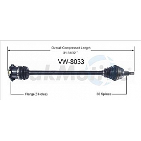TrakMotive CV Axle Shaft - VW-8033
