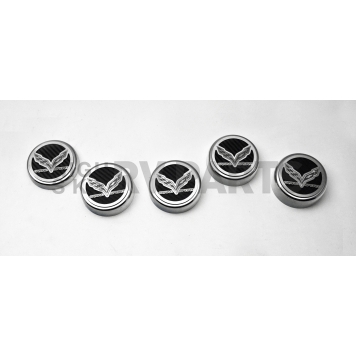 American Car Craft Fluid Cap Cover Set 053099BLK