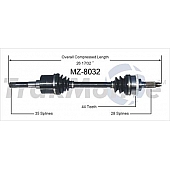 TrakMotive CV Axle Shaft - MZ-8032