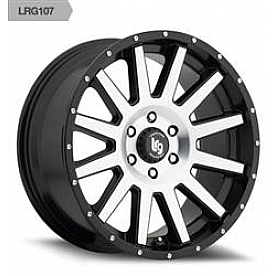 LRG Wheels 107 Series - 20 x 9 Black With Natural Accents - 0729055325