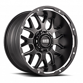 Grid Wheel GD02 - 20 x 9 Black With Natural Accents - GD0220090052F0087