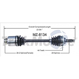 TrakMotive CV Axle Shaft - MZ-8134