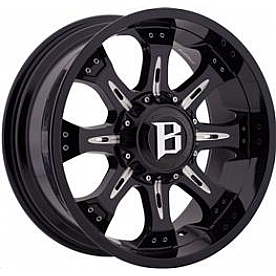 Ballistic Wheels 973 Scorpion - 20 x 9 Black With Natural Accents - 973290267+00GBX
