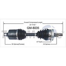 TrakMotive CV Axle Shaft - GM-8035