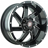 Ballistic Wheels 961 Guillotine - 20 x 9 Gloss Black With Natural Accents - 961290069+12GBX