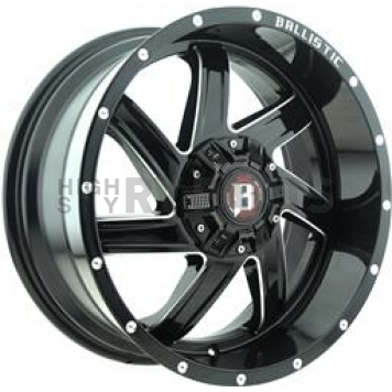 Ballistic Wheels 961 Guillotine - 20 x 9 Gloss Black With Natural Accents - 961290069+12GBX
