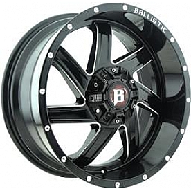Ballistic Wheels 961 Guillotine - 18 x 9 Gloss Black With Natural Accents - 961890267+00GBX