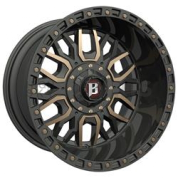 Ballistic Wheels 969 Tomahawk - 20 x 9 Flat Black With Bronze Accents - 969290050+00FBFBZ