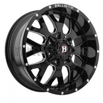 Ballistic Wheels 853 Tank - 20 x 9 Gloss Black With Natural Accents - 853290267+12GBX
