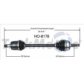 TrakMotive CV Axle Shaft - HO-8178