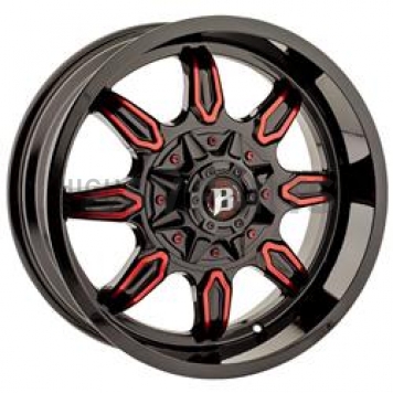 Ballistic Wheels 670 Rampage 20 x 9 Black With Red Natural Windows - 670290267-12GBMRD