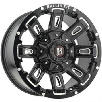 Ballistic Wheels 958 Ravage - 20 x 9 Gloss Black With Natural Accents - 958290267+12GBX