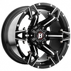 Ballistic Wheels 966 Spartan - 20 x 9 Black With Natural Windows - 966290267+00GBX