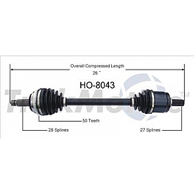 TrakMotive CV Axle Shaft - HO-8043