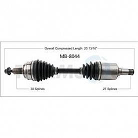 TrakMotive CV Axle Shaft - MB-8044