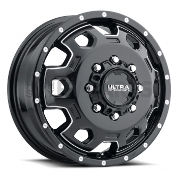Ultra Wheel Warlock Dually 017 - 17 x 6.5 Black With Natural Accents - 017-7681FBM
