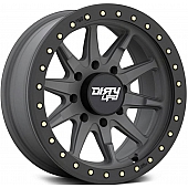 Dirty Life Race Wheels 9304 DT-2 Dual-Tek - 17 x 9 Gun Metal With Simulated Beadlock Ring - 9304-7973MGT12