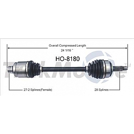 TrakMotive CV Axle Shaft - HO-8180