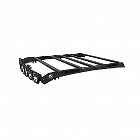 KC Hilites Roof Rack - M-RACKS Aluminum Direct-Fit Black Rectangular With 1 LED Radius Light Bar - 92104
