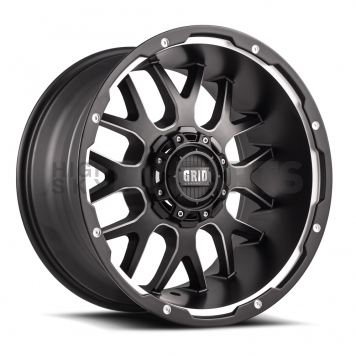 Grid Wheel GD02 - 20 x 10 Black With Natural Accents - GD0220100880F224