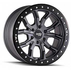 Dirty Life Race Wheels 9303 DT-1 Dual-Tek - 17 x 9 Gun Metal With Simulated Beadlock Ring - 9303-7965MGT12