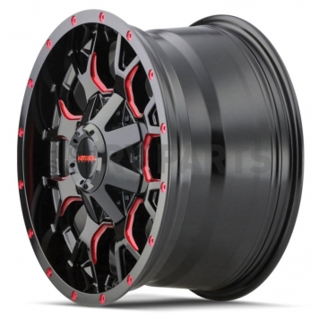 Mayhem Wheels Warrior 8015 - 18 x 9 Black With Prism Red Accents - 8015-8937BTR18-1