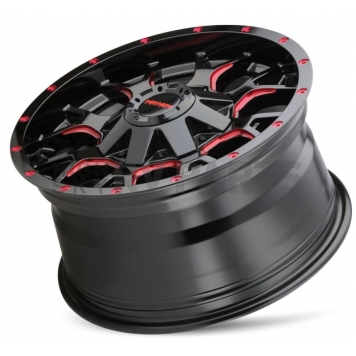 Mayhem Wheels Warrior 8015 - 18 x 9 Black With Prism Red Accents - 8015-8937BTR18-2