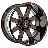 Ballistic Wheels 959 Rage - 20 x 10 Black With Red Milled Accents - 959200050-19GBXRD