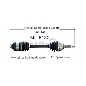 TrakMotive CV Axle Shaft - MI-8130