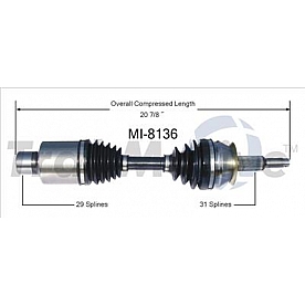 TrakMotive CV Axle Shaft - MI-8136