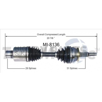 TrakMotive CV Axle Shaft - MI-8136
