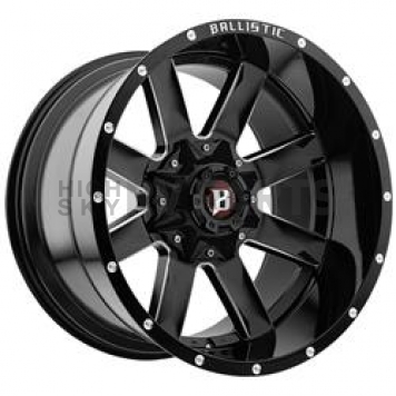 Ballistic Wheels 959 Rage - 22 x 12 Black With Natural Windows - 959222267-50GBX