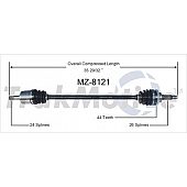 TrakMotive CV Axle Shaft - MZ-8121