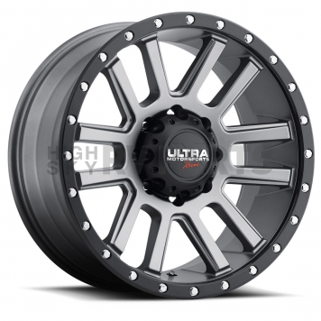 Ultra Wheel X107 - 18 x 9 Graphite Face With Black X-Lok Lip - 107-8998GN+12