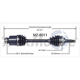 TrakMotive CV Axle Shaft - MZ-8011