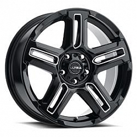 Ultra Wheel 258 Prowler - 18 x 8 Black With Natural Accents - 258-8843BM+30