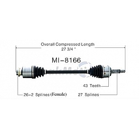 TrakMotive CV Axle Shaft - MI-8166