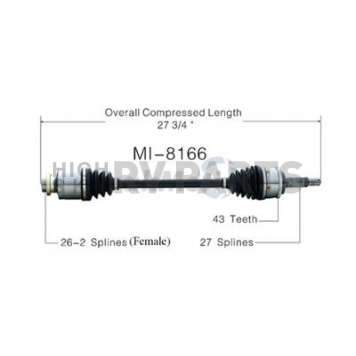 TrakMotive CV Axle Shaft - MI-8166